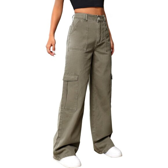 Versatile High Waist Baggy Cargo Pants for Women – Perfect for Every Occasion - Picture 5 of 6
